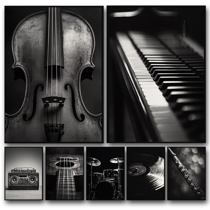 Picture Of Musical Instrument - Klassieke Muziekinstrument Fotografie Posters Viool Vinyl