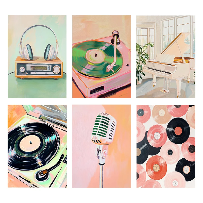 Picture Of Musical Instrument - (Zonder lijst) Retro muziekposter, afbeelding van